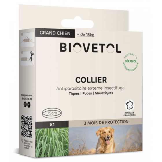 Collier anti insectes - moyen & grand chien